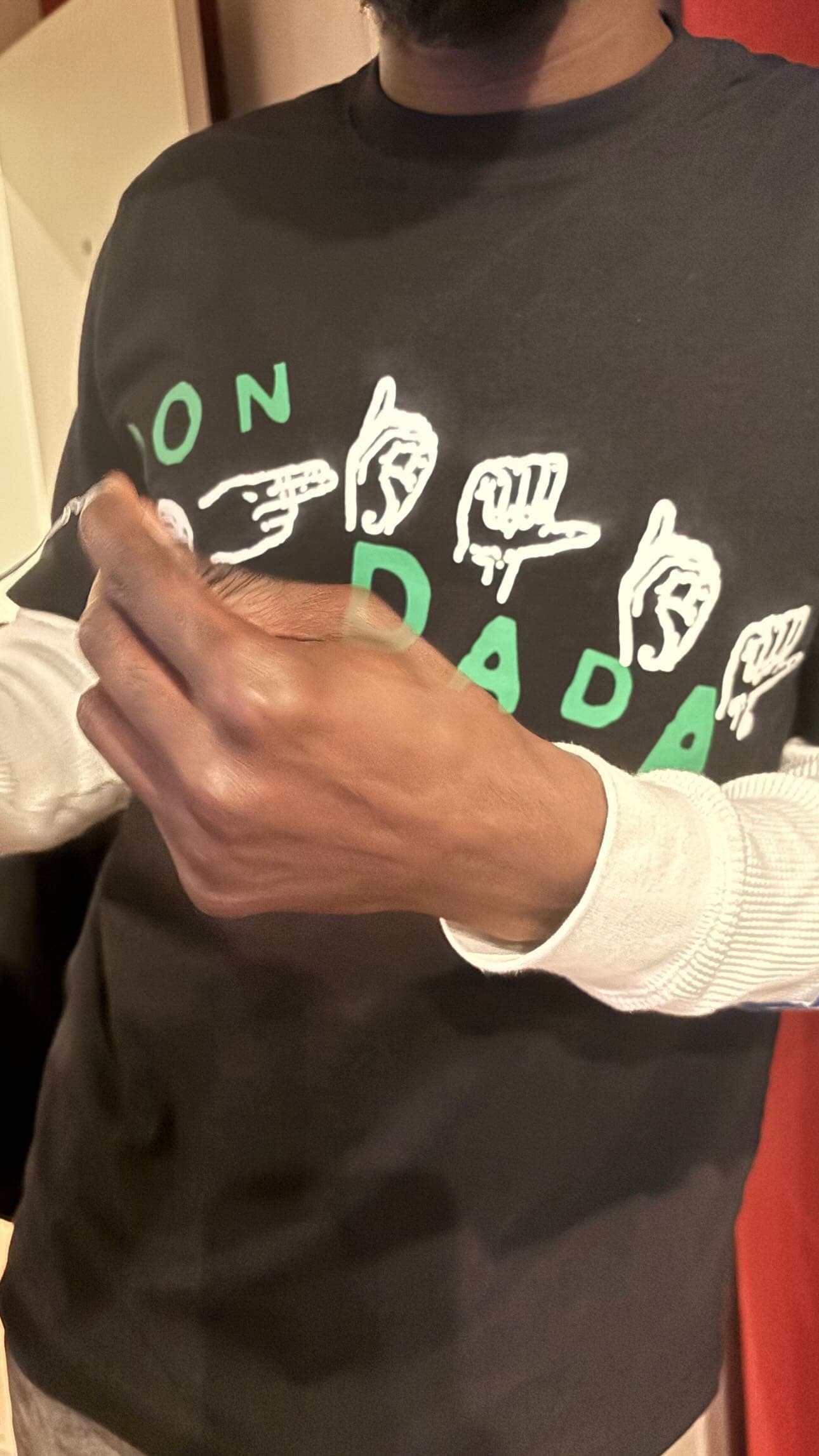 Hands Tee, worn