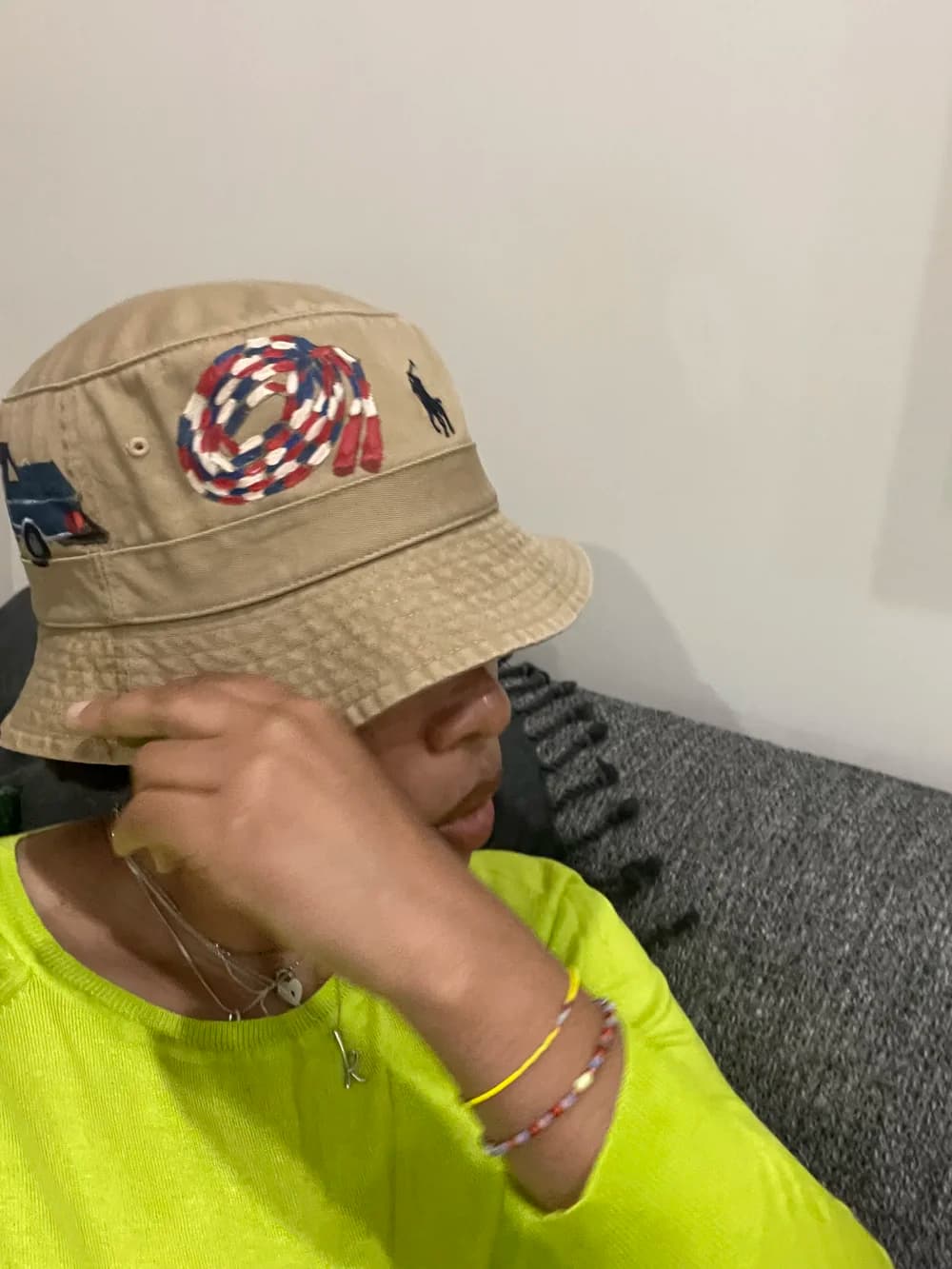 Lime bucket hat