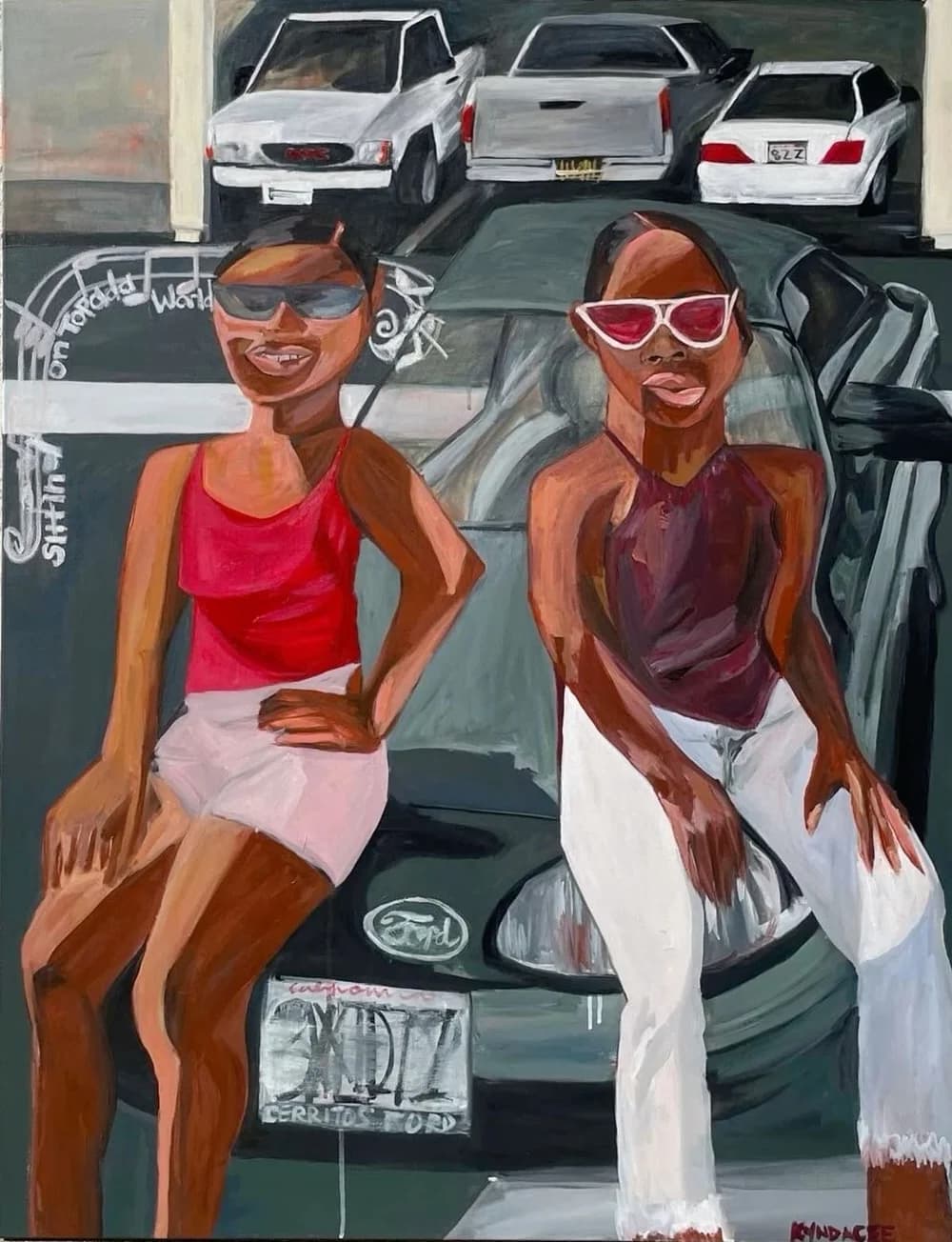 Girls on the car